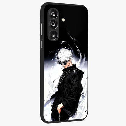 Limitless Shadow King Glass Case upright view showcasing bold shadow warrior artwork with epic fantasy theme.