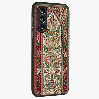 Persian Inspired Glass Case upright view showcasing decorative Persian artwork with rich heritage theme.