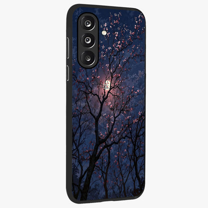 Twilight Sakura Serenade Glass Case upright view showcasing beautiful cherry blossom artwork with serene evening theme.