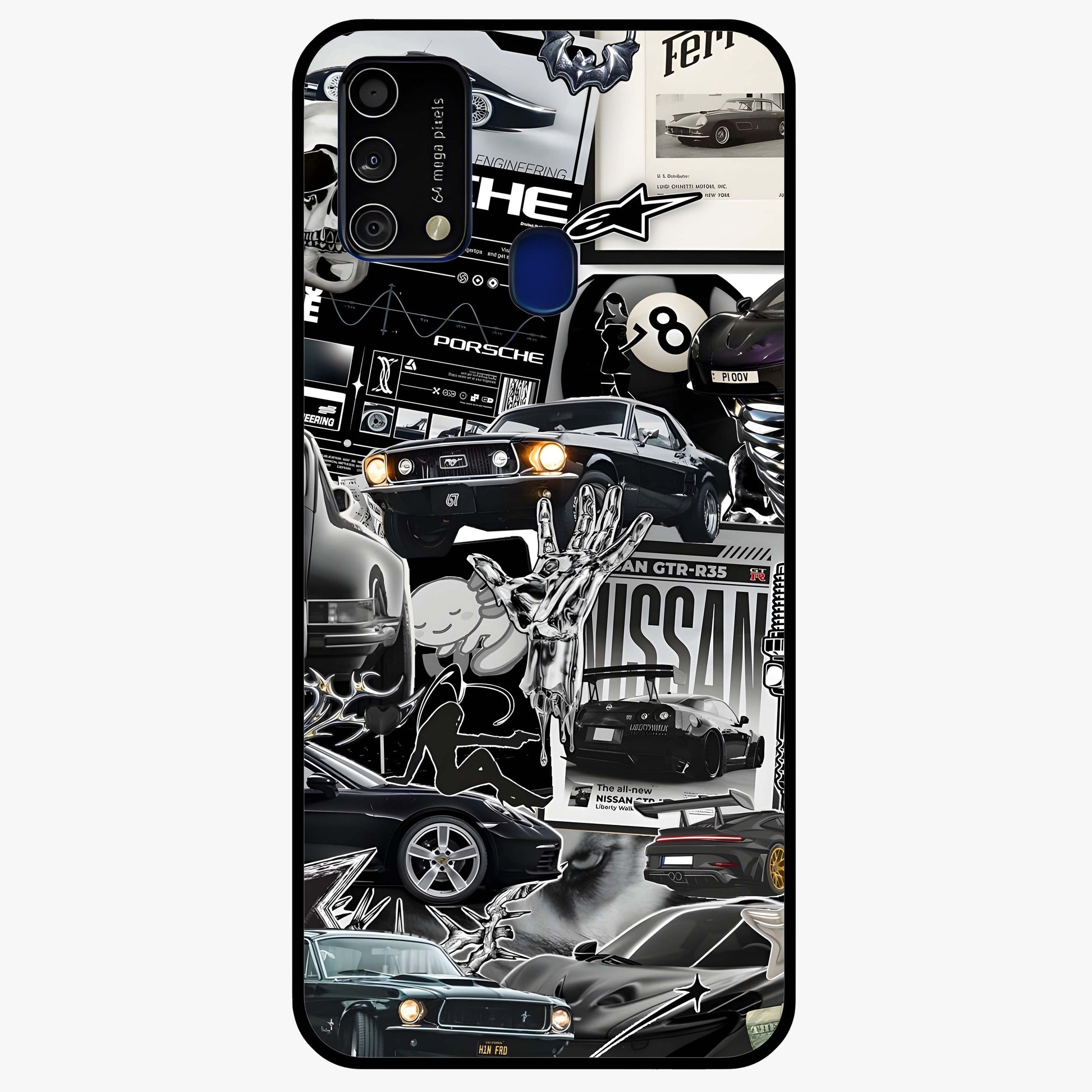 Aesthetic Dark Love Glass Case showing flat back view with dark romantic artwork and glossy glass finish.