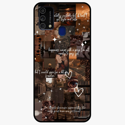 Bittersweet Aesthetic Chaos Glass Case showing flat back view with artistic chaotic aesthetic design and glossy glass finish.