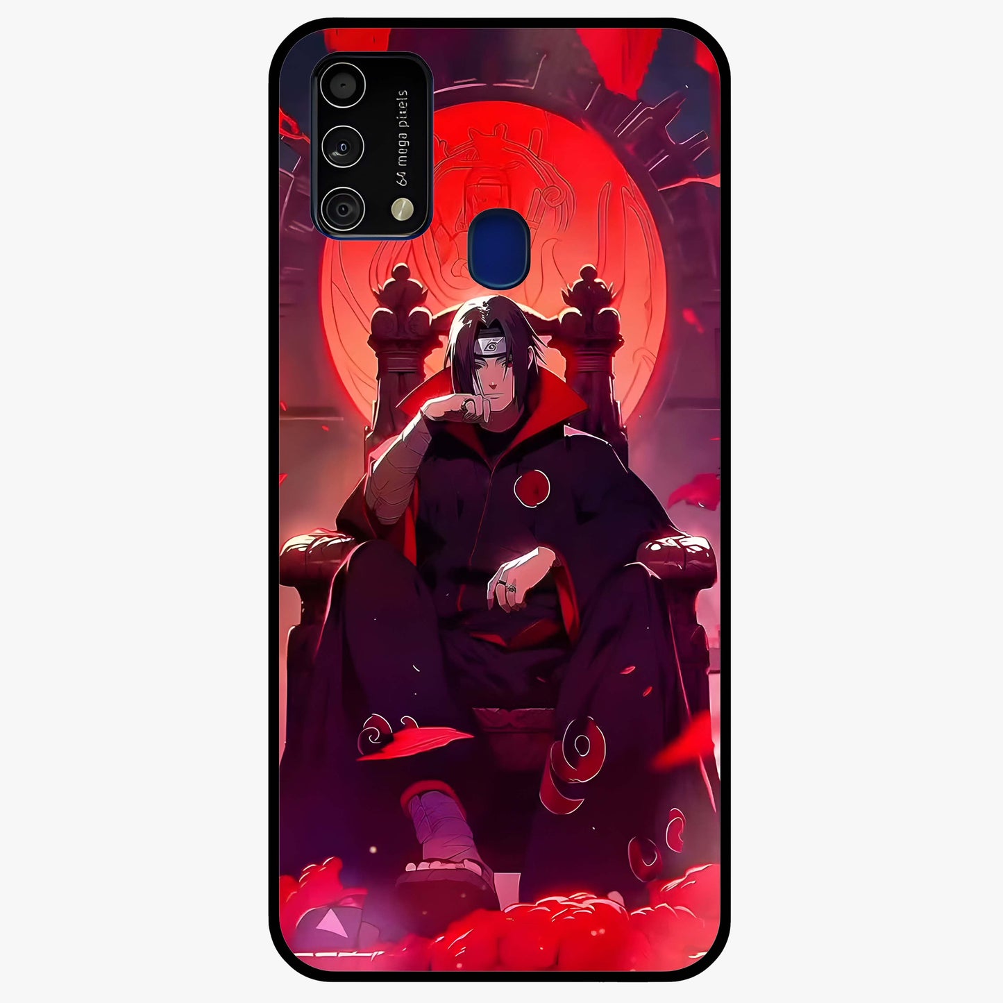 Blood Moon Sovereign Glass Case showing flat back view with mystical blood moon artwork and glossy glass finish.
