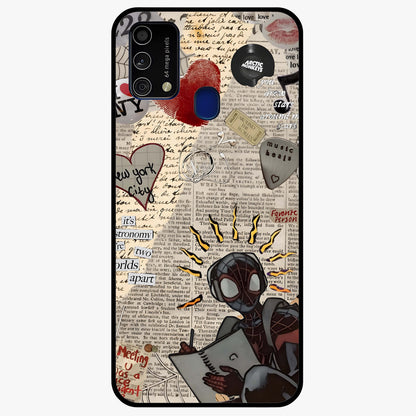 City Dream Sketch Glass Case showing flat back view with artistic city skyline sketch artwork and glossy glass finish.