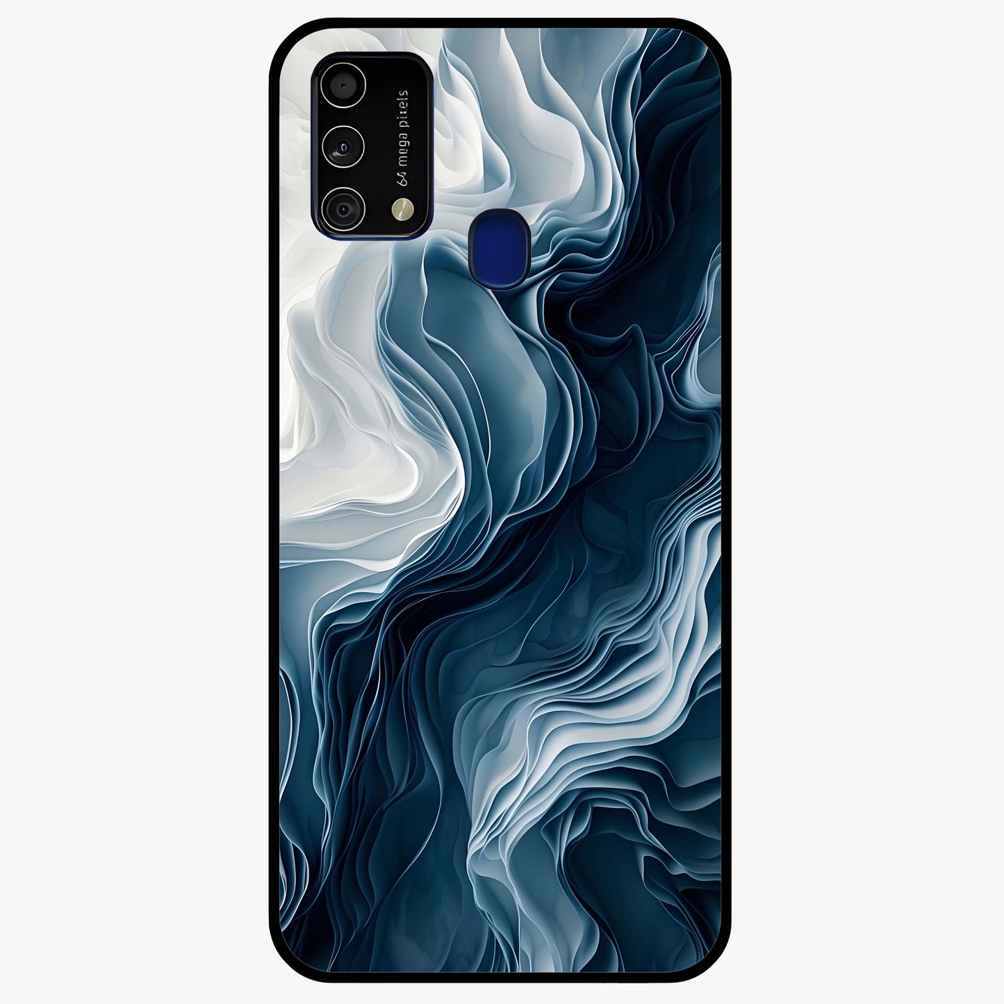 Ethereal Paper Marble Glass Case showing flat back view with soft marble paper texture artwork and glossy glass finish.