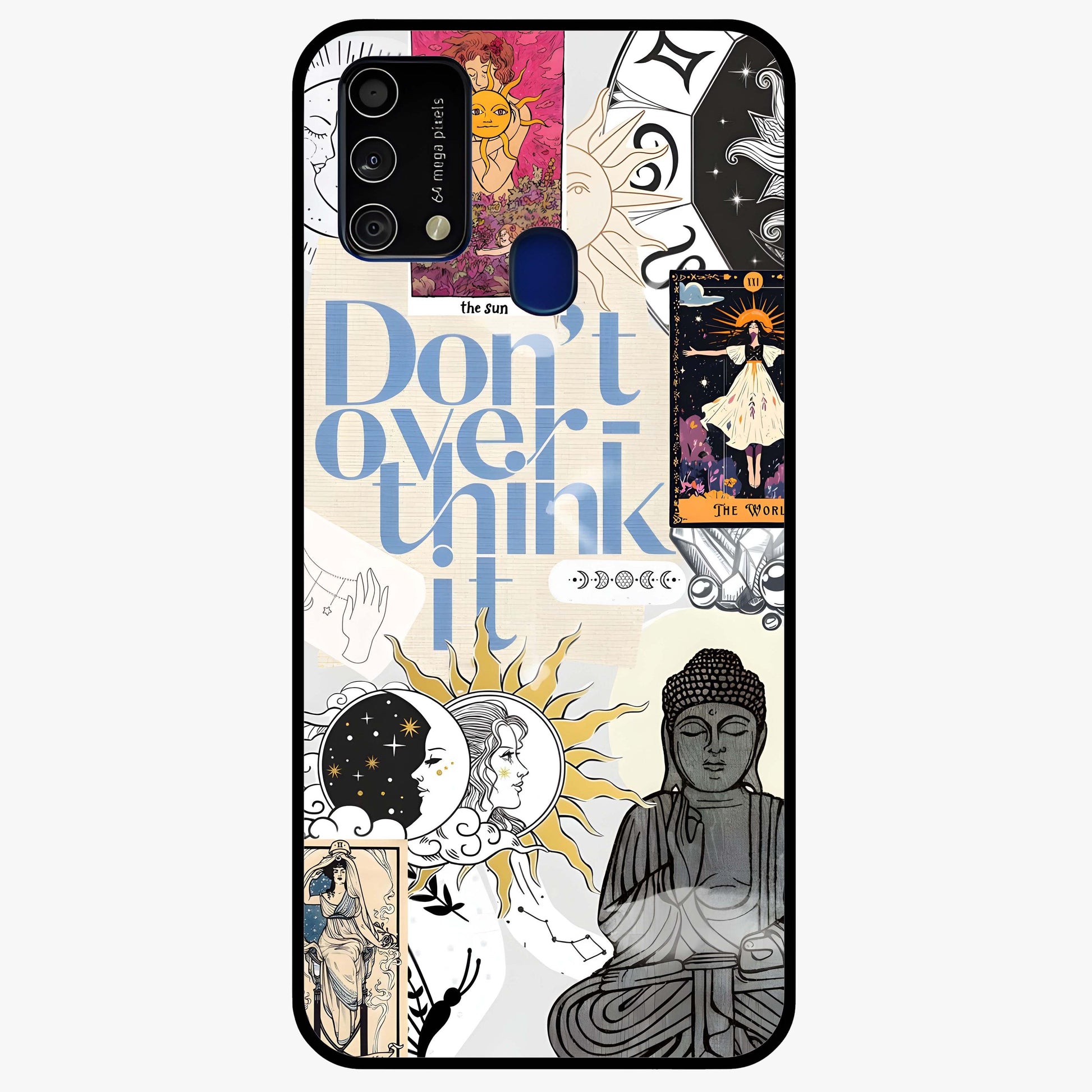 Ethereal Thoughts Glass Case showing flat back view with dreamy artistic artwork and glossy glass finish.