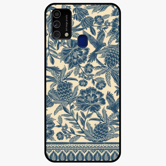 Heirloom Wild Bloom Glass Case showing flat back view with vintage inspired wild flower artwork and glossy glass finish.
