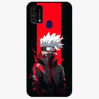 Kakashi Scarlet Shadow Glass Case showing flat back view with powerful anime ninja artwork and glossy glass finish.