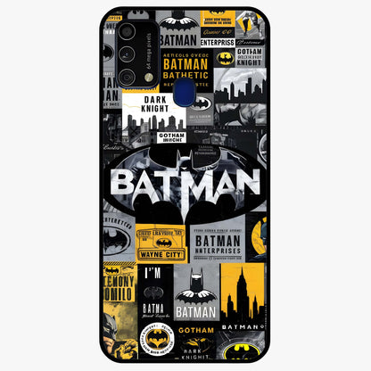 Knight Gotham Rise Glass Case showing flat back view with dark hero inspired artwork and glossy glass finish.
