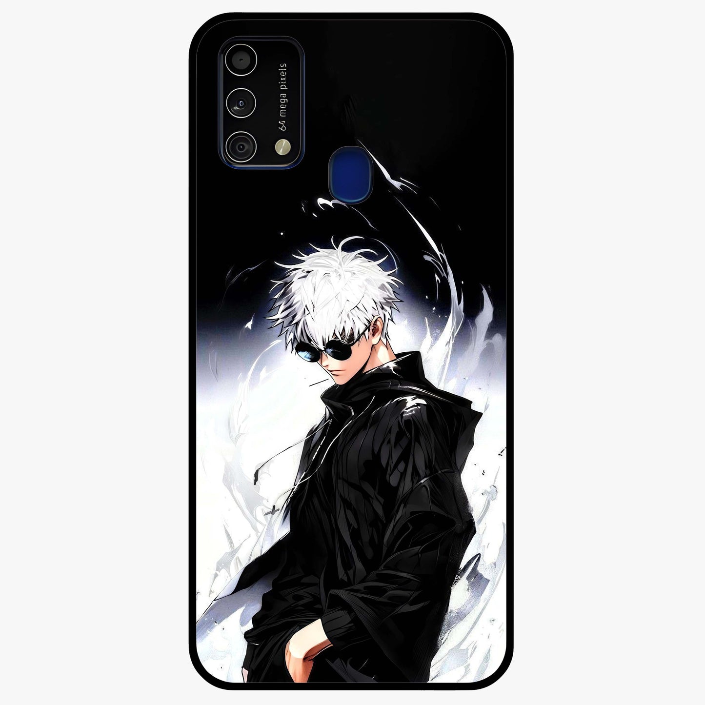 Limitless Shadow King Glass Case showing flat back view with powerful shadow warrior artwork and glossy glass finish.