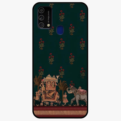 Macmerise Glass Case showing flat back view with stylish modern artwork and glossy glass finish.