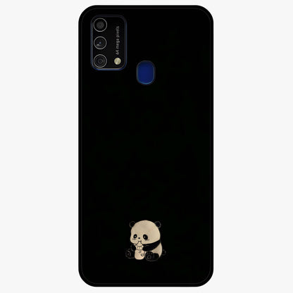 Midnight Panda Love Glass Case showing flat back view with cute panda themed artwork and glossy glass finish.