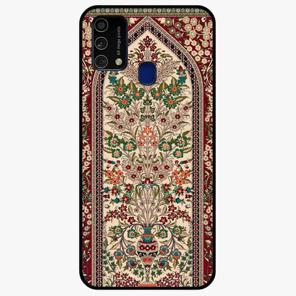 Persian Inspired Glass Case showing flat back view with ornate Persian style pattern artwork and glossy glass finish.