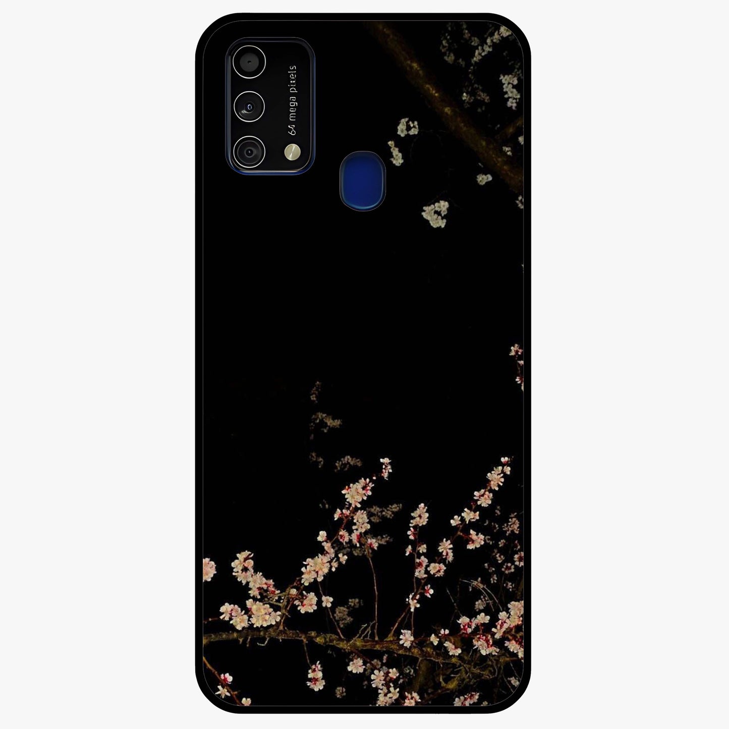 Petal Moon Light With Custom Name Glass Case showing flat back view with floral moonlight artwork and personalized name design.