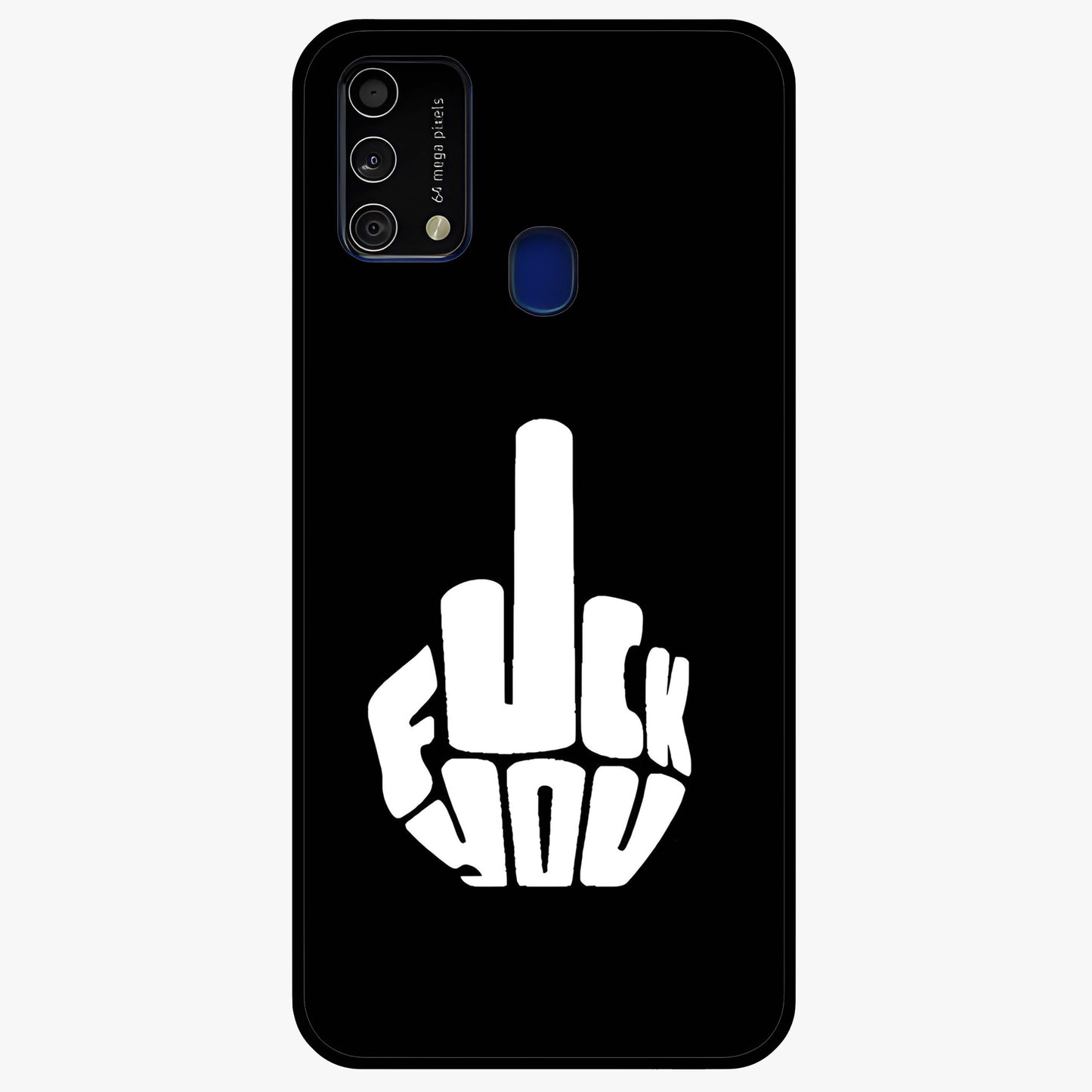 Rebel Mode On Glass Case showing flat back view with bold rebellious typography artwork and glossy glass finish.