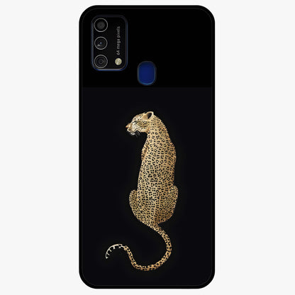 Regal Leopard Glass Case showing flat back view with bold leopard artwork and glossy glass finish.