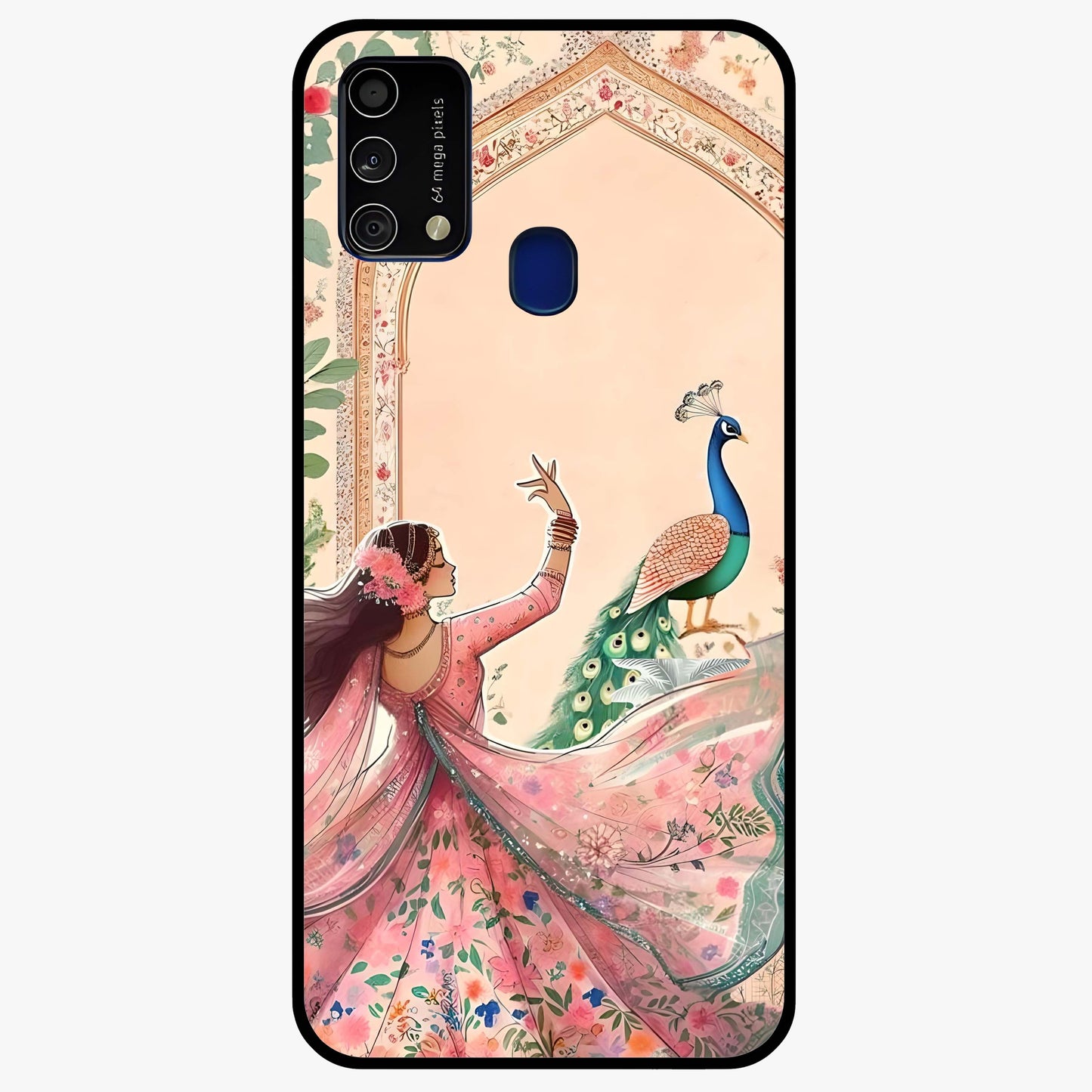 Royal Grace Muse Glass Case showing flat back view with elegant artistic artwork and glossy glass finish.