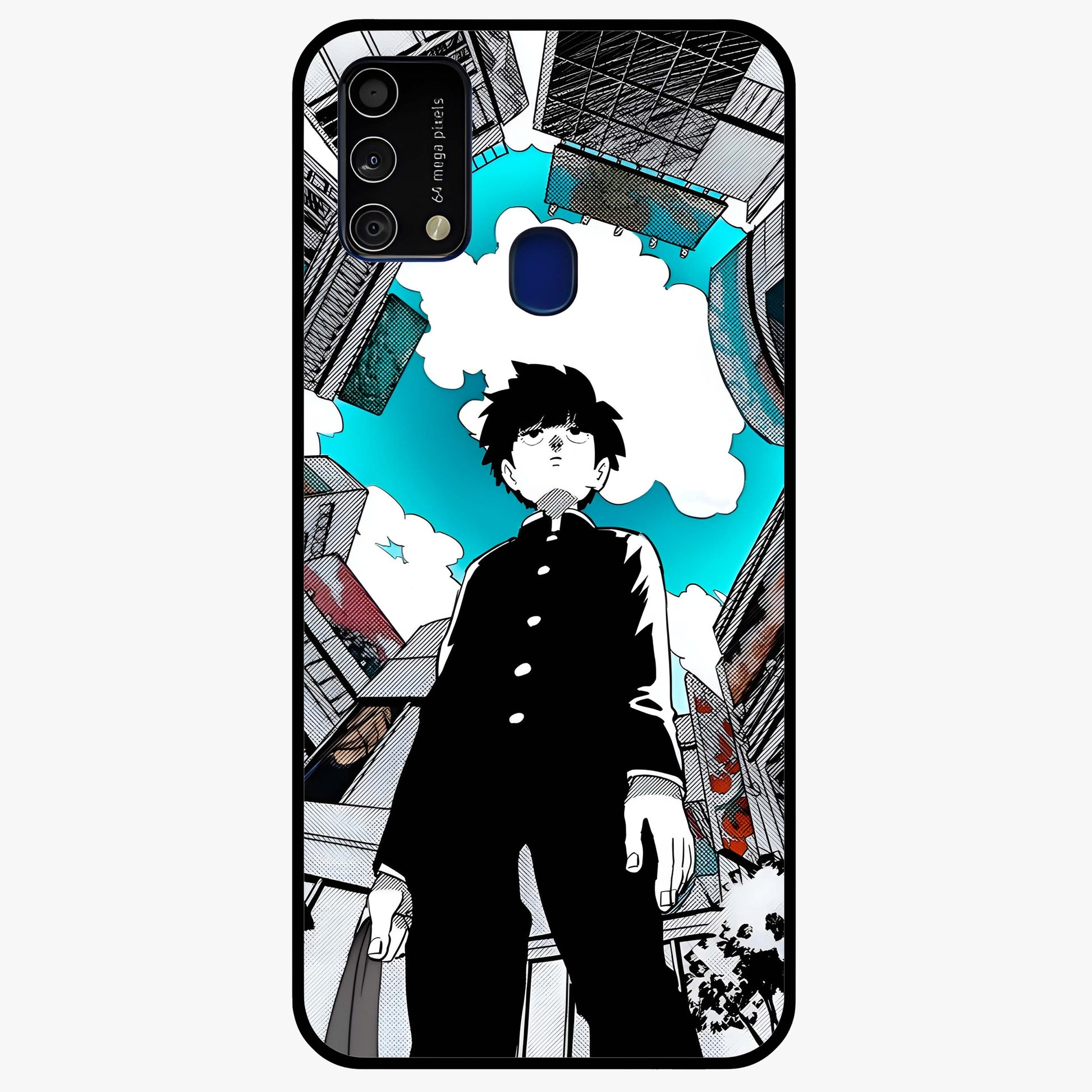 Silent Psychic Awakening Glass Case showing flat back view with mystical psychic themed artwork and glossy glass finish.