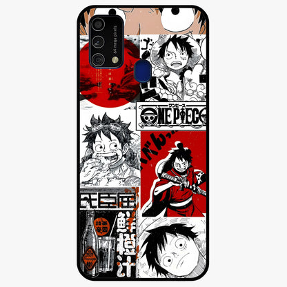 Strawhat Chaos Panels Glass Case showing flat back view with anime inspired chaos panel artwork and glossy glass finish.