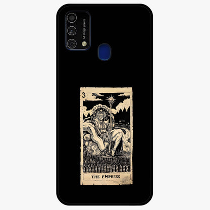 The Empress Glass Case showing flat back view with regal feminine artwork and glossy glass finish.