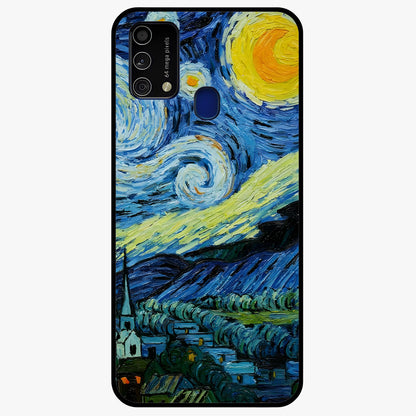 Van Gogh Art Glass Case showing flat back view with classic painterly artwork inspired by Van Gogh style and glossy glass finish.