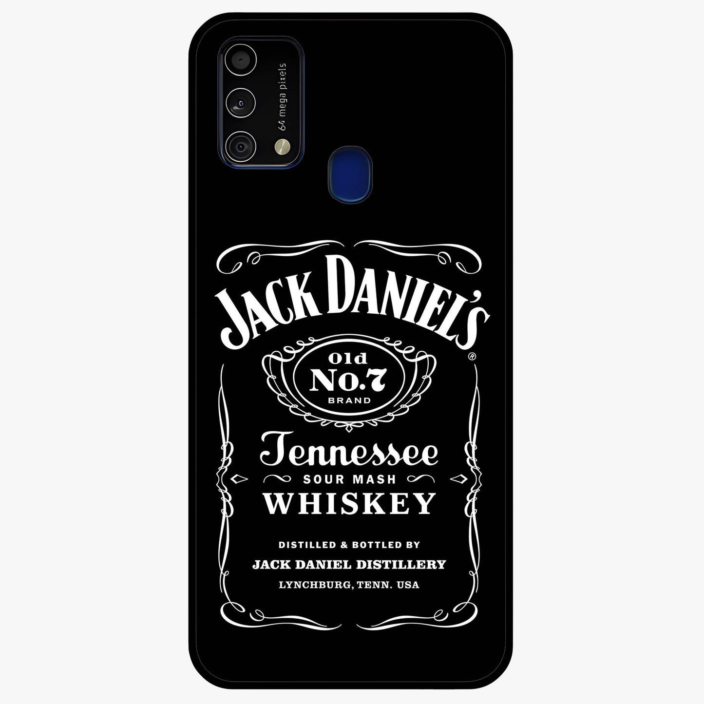 Vintage Whiskey Heritage Glass Case showing flat back view with classic whiskey inspired artwork and glossy glass finish.
