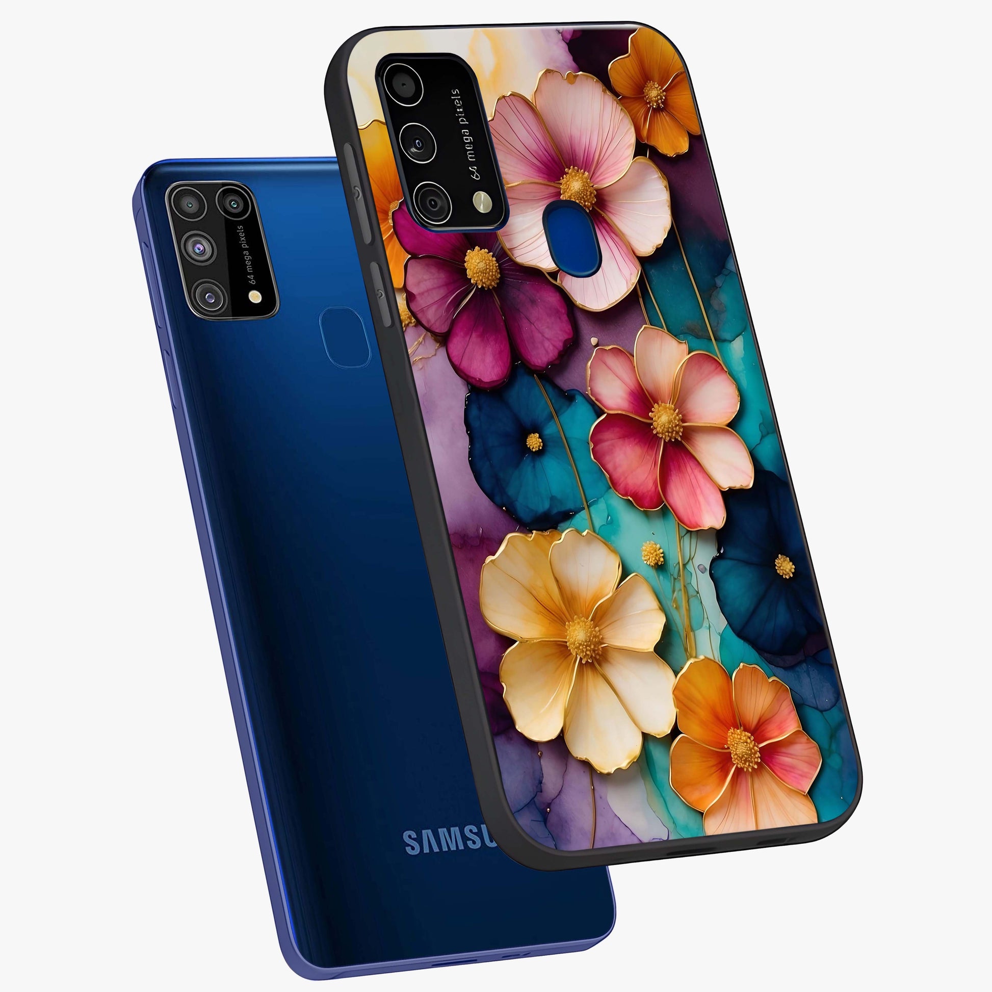 Artlyn Grace Flower Pattern Glass Case displayed in angled mockup highlighting delicate flower pattern design and smooth glass surface.