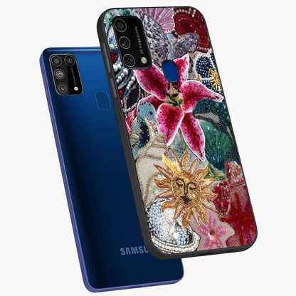 Beaded Garden Fantasy Glass Case displayed in angled mockup highlighting fantasy inspired floral bead pattern.