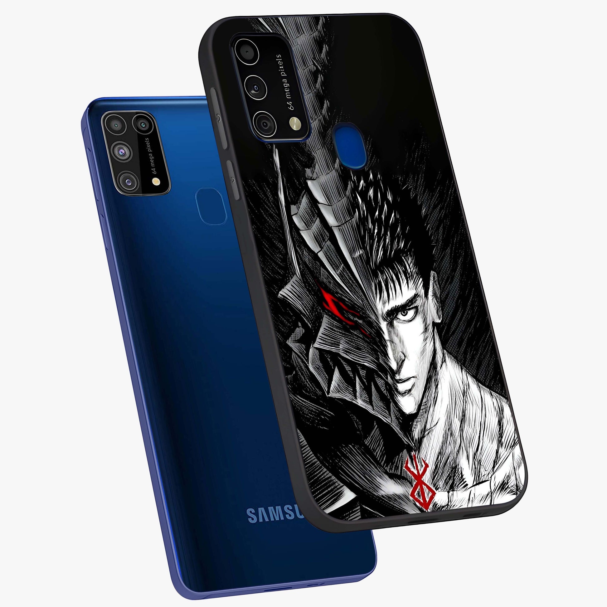 Berserker Blood Oath Glass Case displayed in angled mockup highlighting dark fantasy graphic design and powerful theme.