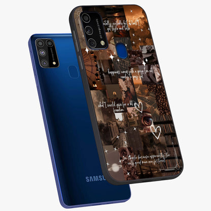 Bittersweet Aesthetic Chaos Glass Case displayed in angled mockup highlighting expressive abstract artwork and edgy aesthetic theme.