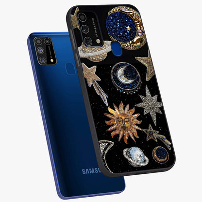 Celestial Gem Constellations Glass Case displayed in angled mockup highlighting gemstone inspired constellation design.