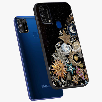 Cosmic Sparkle Dreams Glass Case displayed in angled mockup highlighting dreamy star sparkle design with celestial aesthetic.