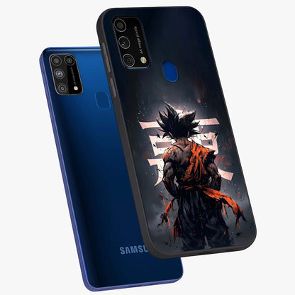 Dark Warrior In Rain Glass Case displayed in angled mockup highlighting dramatic warrior illustration with dark rain aesthetic.