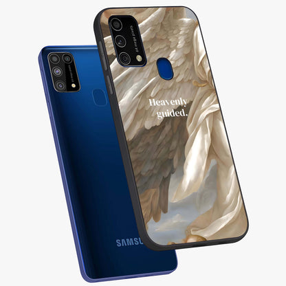 Divine Winged Grace Glass Case displayed in angled mockup highlighting graceful wing design with divine aesthetic style.