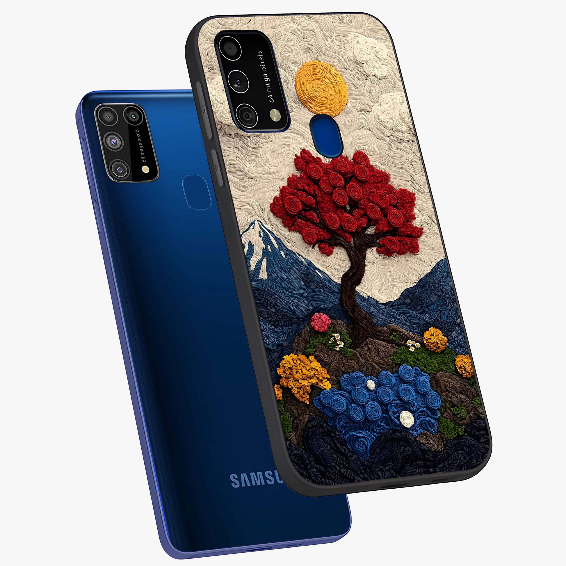 Eternal Nature Tapestry Glass Case displayed in angled mockup highlighting detailed botanical pattern with artistic aesthetic.