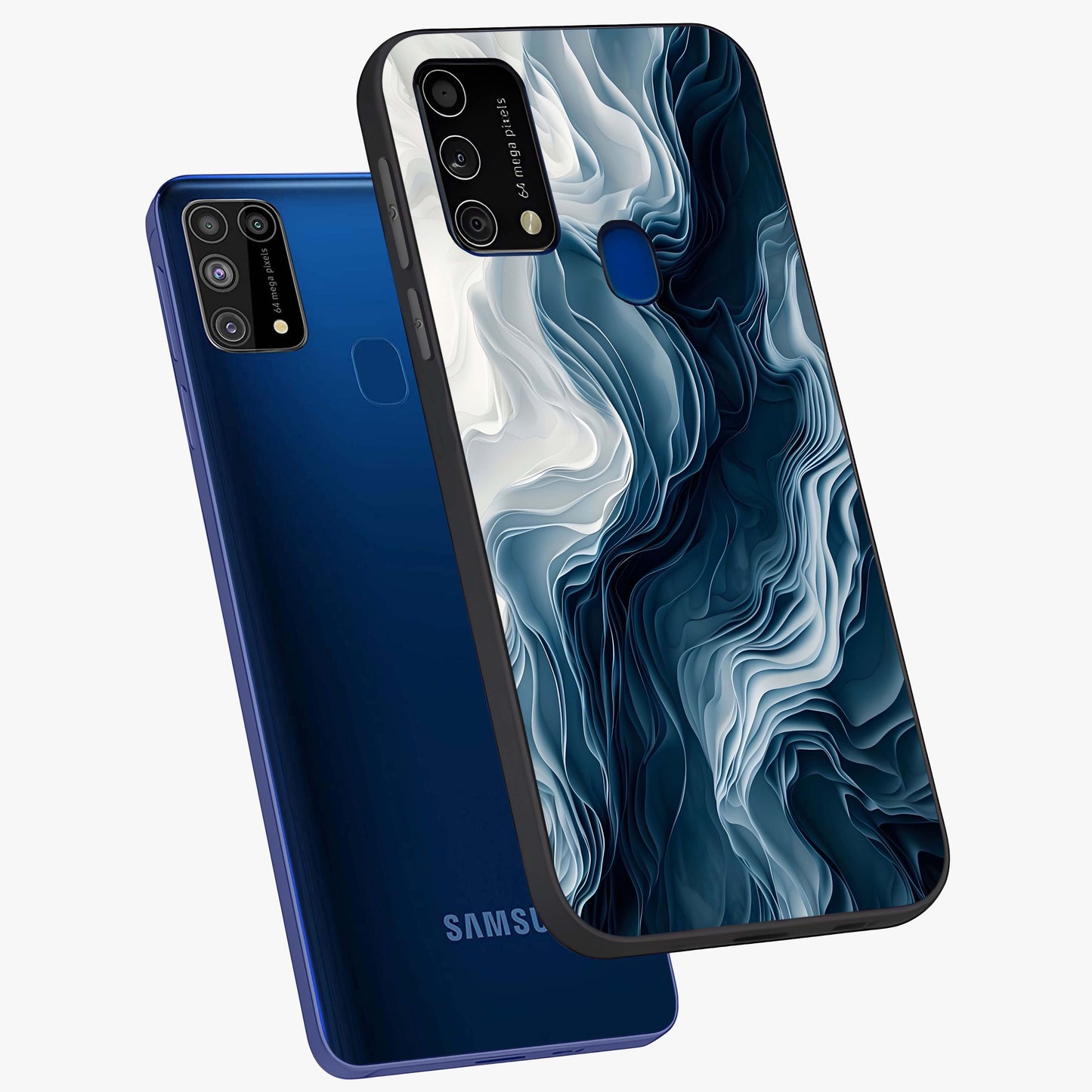 Ethereal Paper Marble Glass Case displayed in angled mockup highlighting elegant marble pattern with modern aesthetic style.