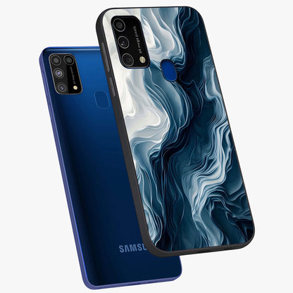 Ethereal Paper Marble Glass Case displayed in angled mockup highlighting elegant marble pattern with modern aesthetic style.
