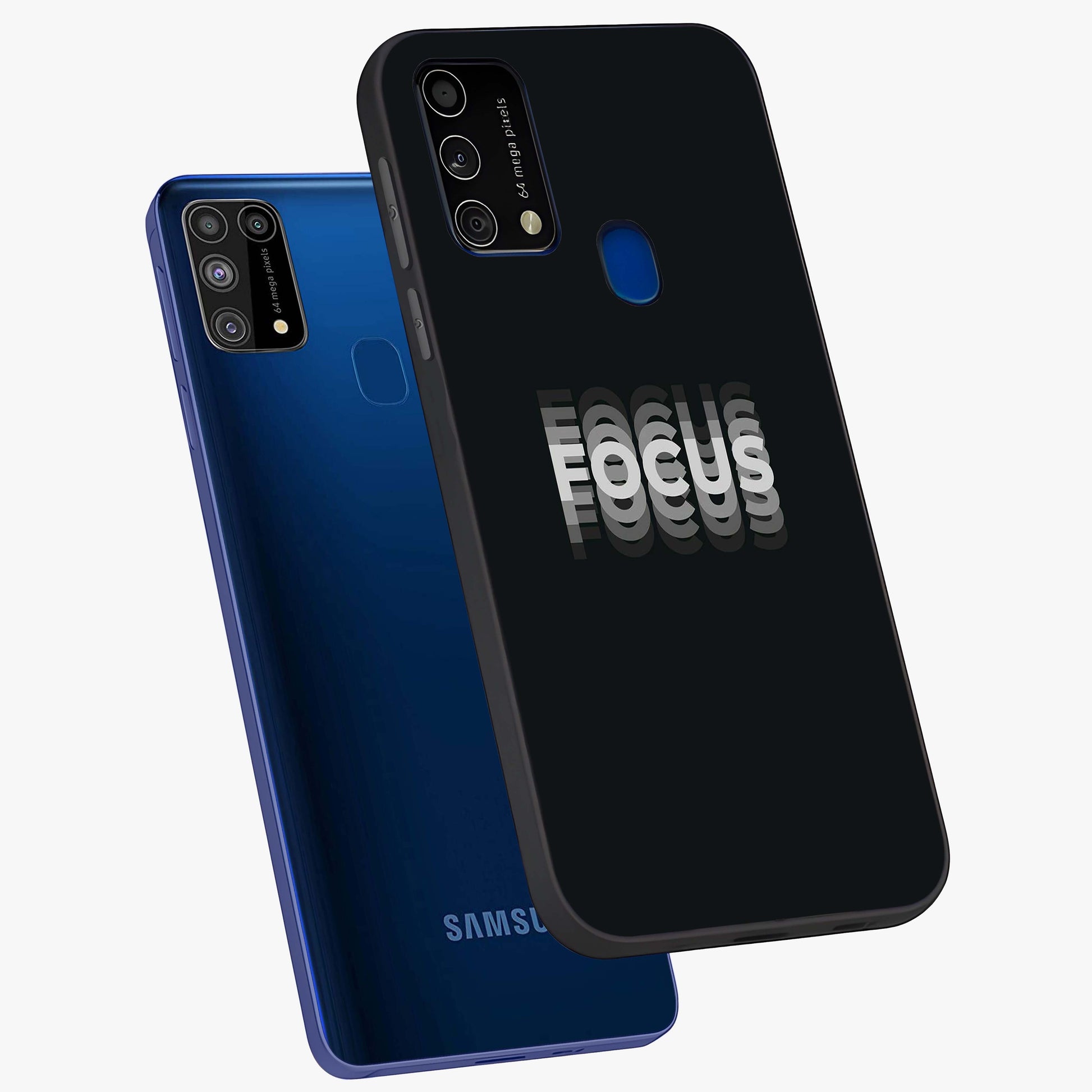 Focus Mode On Glass Case displayed in angled mockup highlighting clean minimal text artwork with modern aesthetic style.