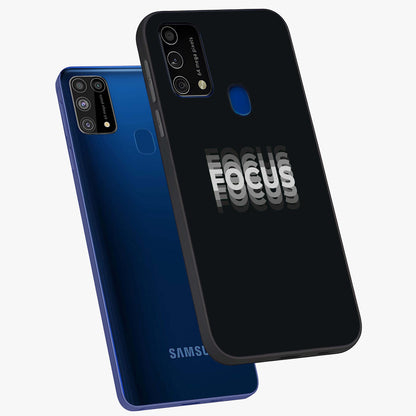 Focus Mode On Glass Case displayed in angled mockup highlighting clean minimal text artwork with modern aesthetic style.