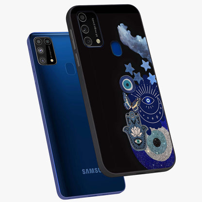 Galactic Charm Cluster Glass Case displayed in angled mockup highlighting luminous galaxy inspired design with dreamy aesthetic.