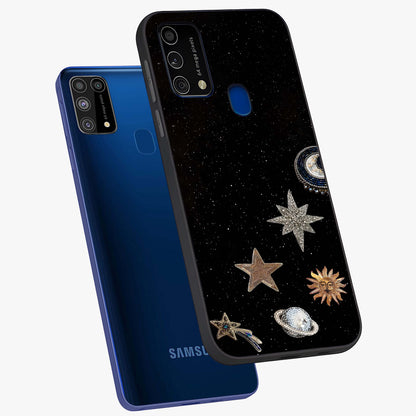 Galactic Charm Glow Glass Case displayed in angled mockup highlighting luminous galaxy inspired design with dreamy aesthetic.