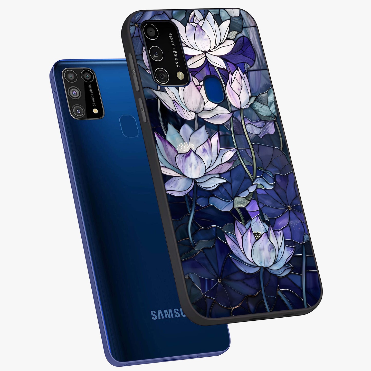 Gloss Petal Rush Glass Case displayed in angled mockup highlighting vibrant petal design with elegant floral aesthetic.