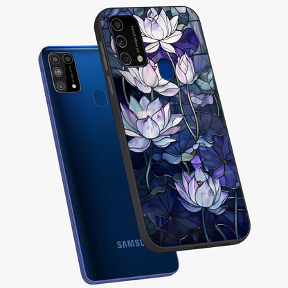 Gloss Petal Rush Glass Case displayed in angled mockup highlighting vibrant petal design with elegant floral aesthetic.