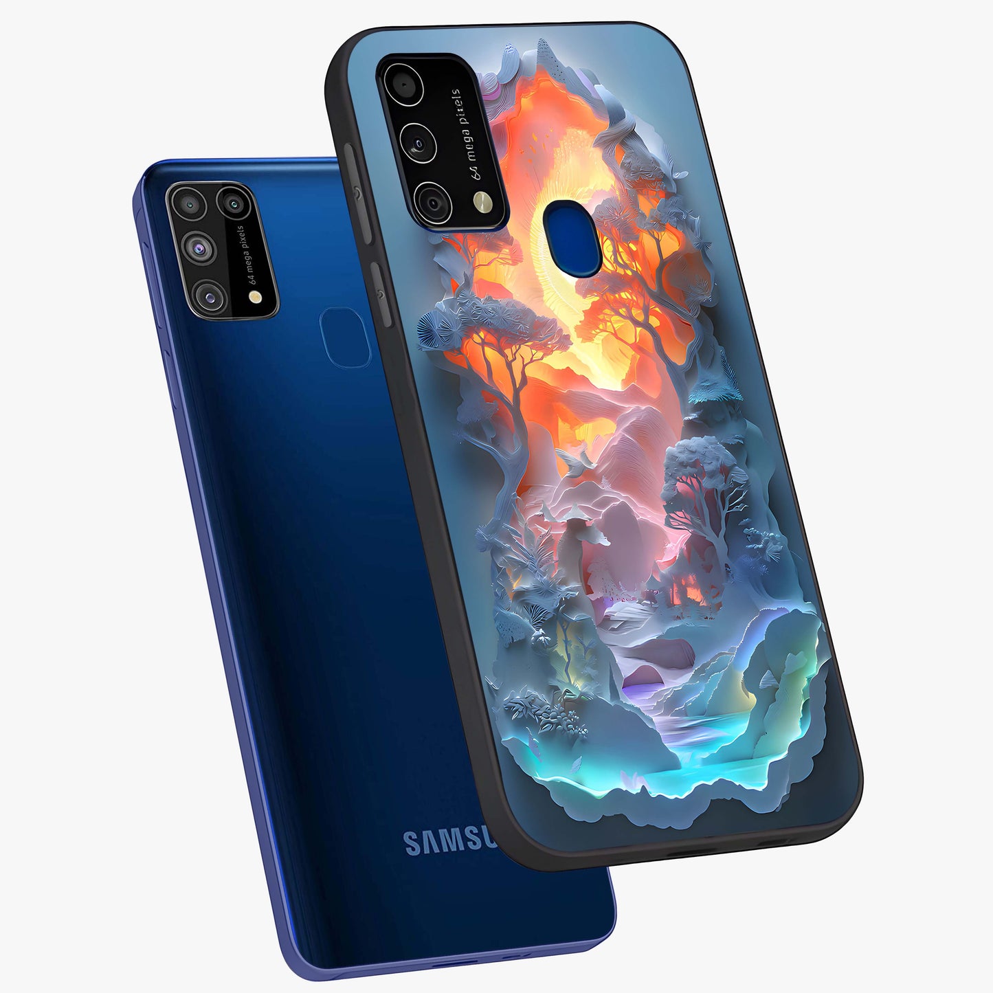Glow Forest Portal Glass Case displayed in angled mockup highlighting mystical forest design with magical glowing aesthetic.