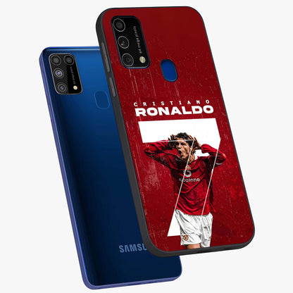 Goal Celebration Legacy Glass Case displayed in angled mockup highlighting energetic sports celebration design with bold athletic theme.