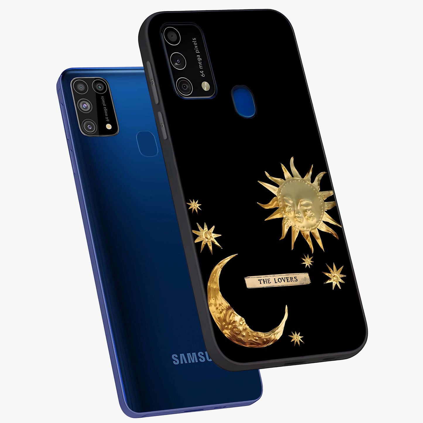 Gold Sun Blush Glass Case displayed in angled mockup highlighting radiant sun design with warm golden aesthetic.