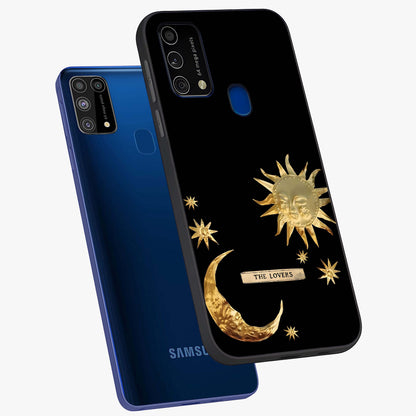 Gold Sun Blush Glass Case displayed in angled mockup highlighting radiant sun design with warm golden aesthetic.