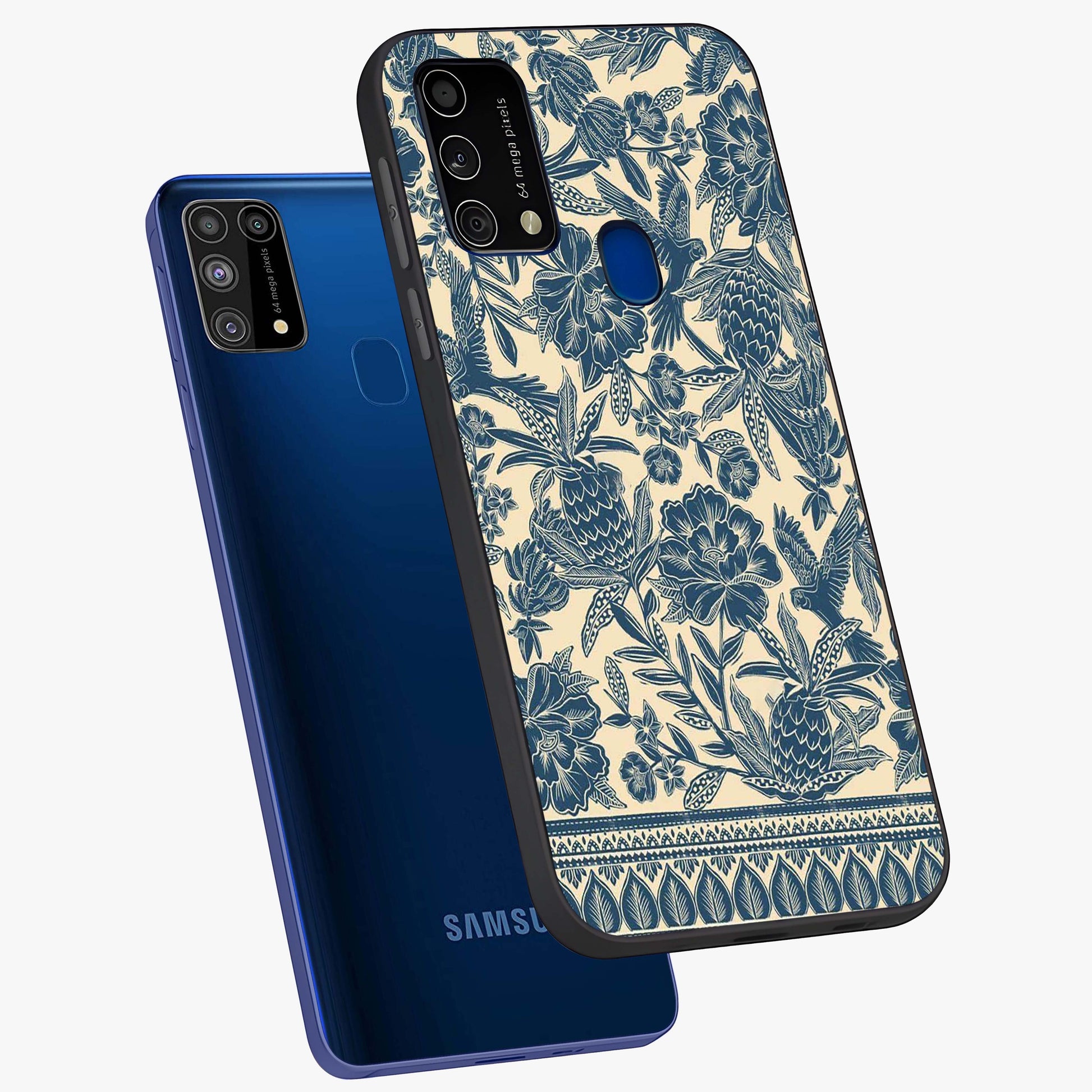 Heirloom Wild Bloom Glass Case displayed in angled mockup highlighting botanical bloom design with classic aesthetic style.