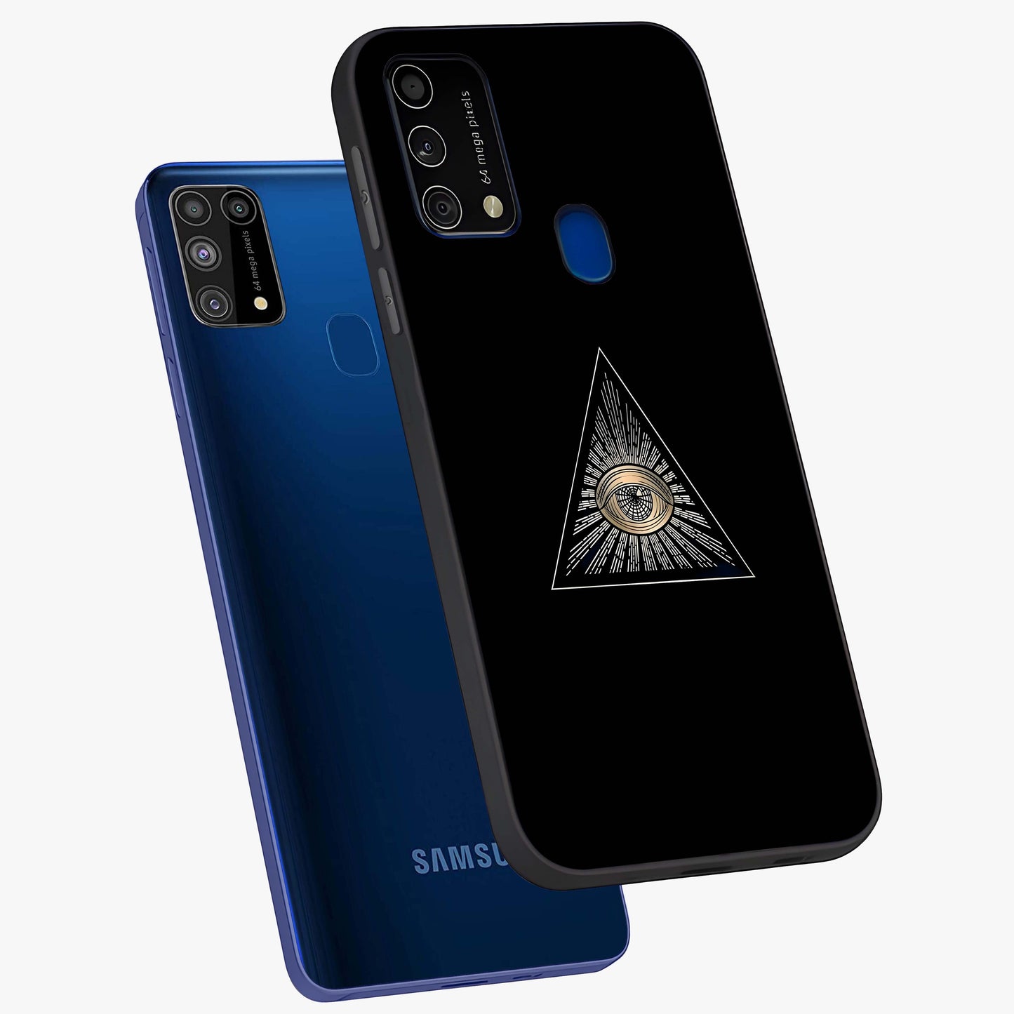 Illuminati Evil Glass Case displayed in angled mockup highlighting dark occult inspired design with bold aesthetic style.