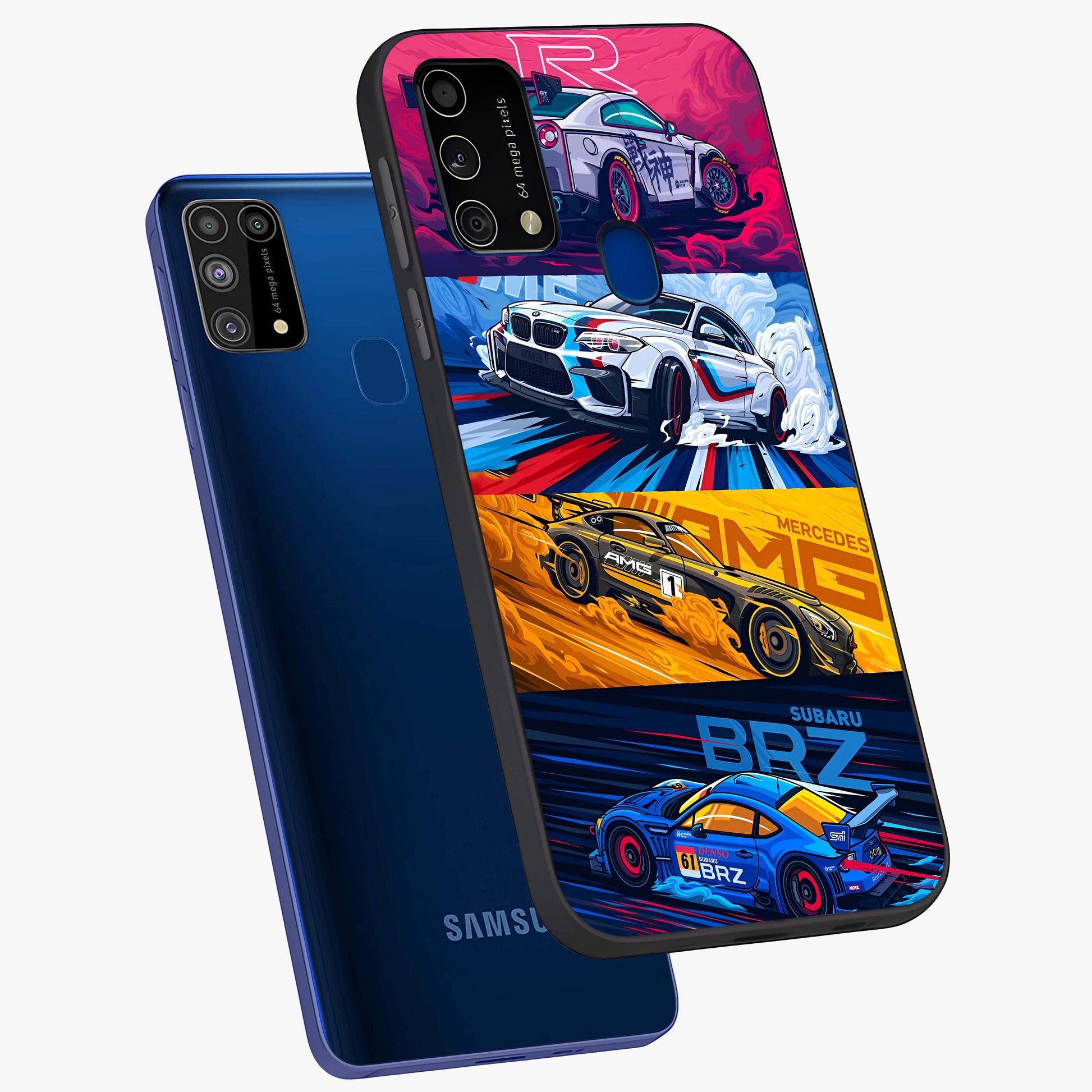 JDM Sports Car Glass Case displayed in angled mockup highlighting sleek Japanese racing car design with automotive aesthetic.