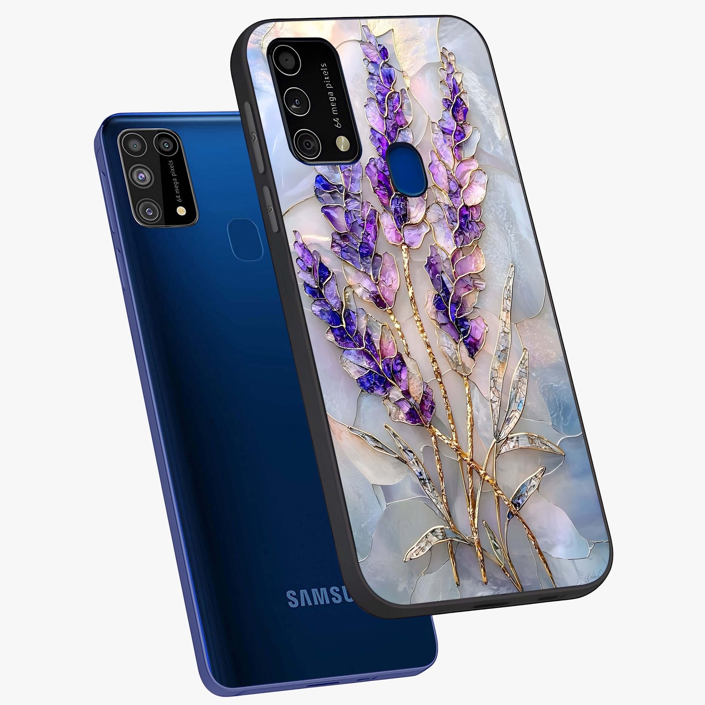 Lavender Dream Glow Glass Case displayed in angled mockup highlighting dreamy purple glow design with soft artistic style.